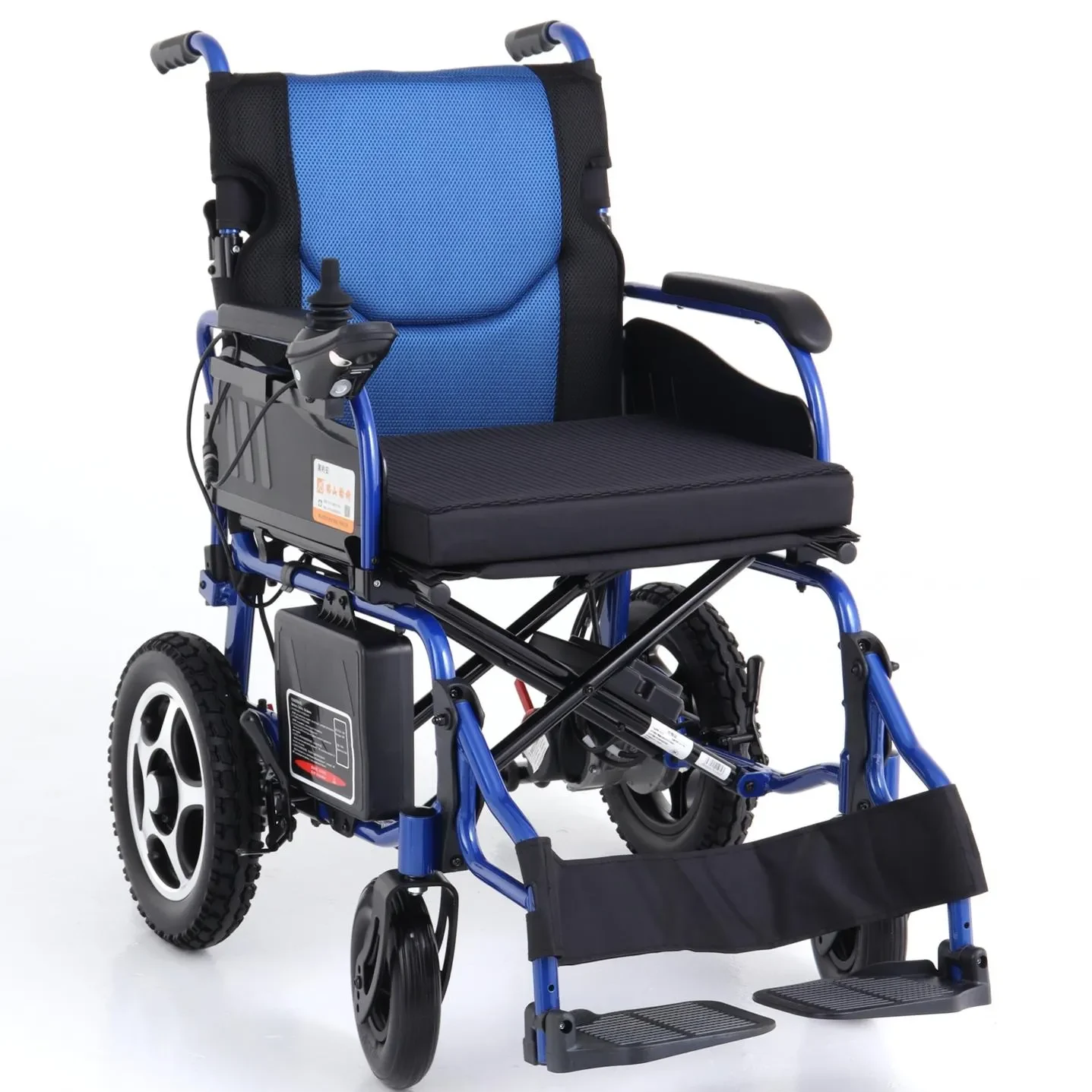 Foldable Aluminum Powered Electric Wheelchair with Solid Inflation-Free PU Tires and Steel Brake