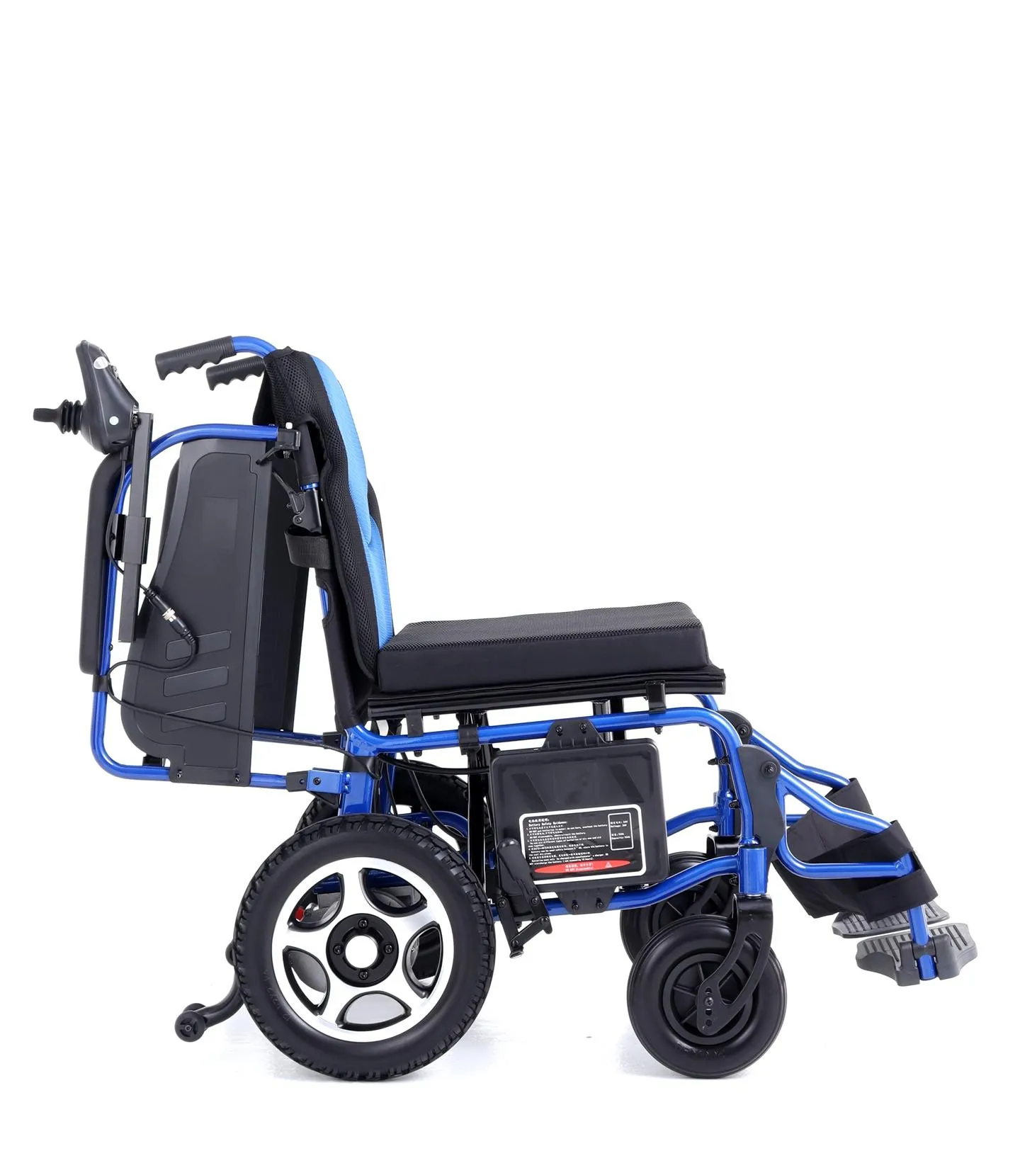 Foldable Aluminum Powered Electric Wheelchair with Solid Inflation-Free PU Tires and Steel Brake - Image 8