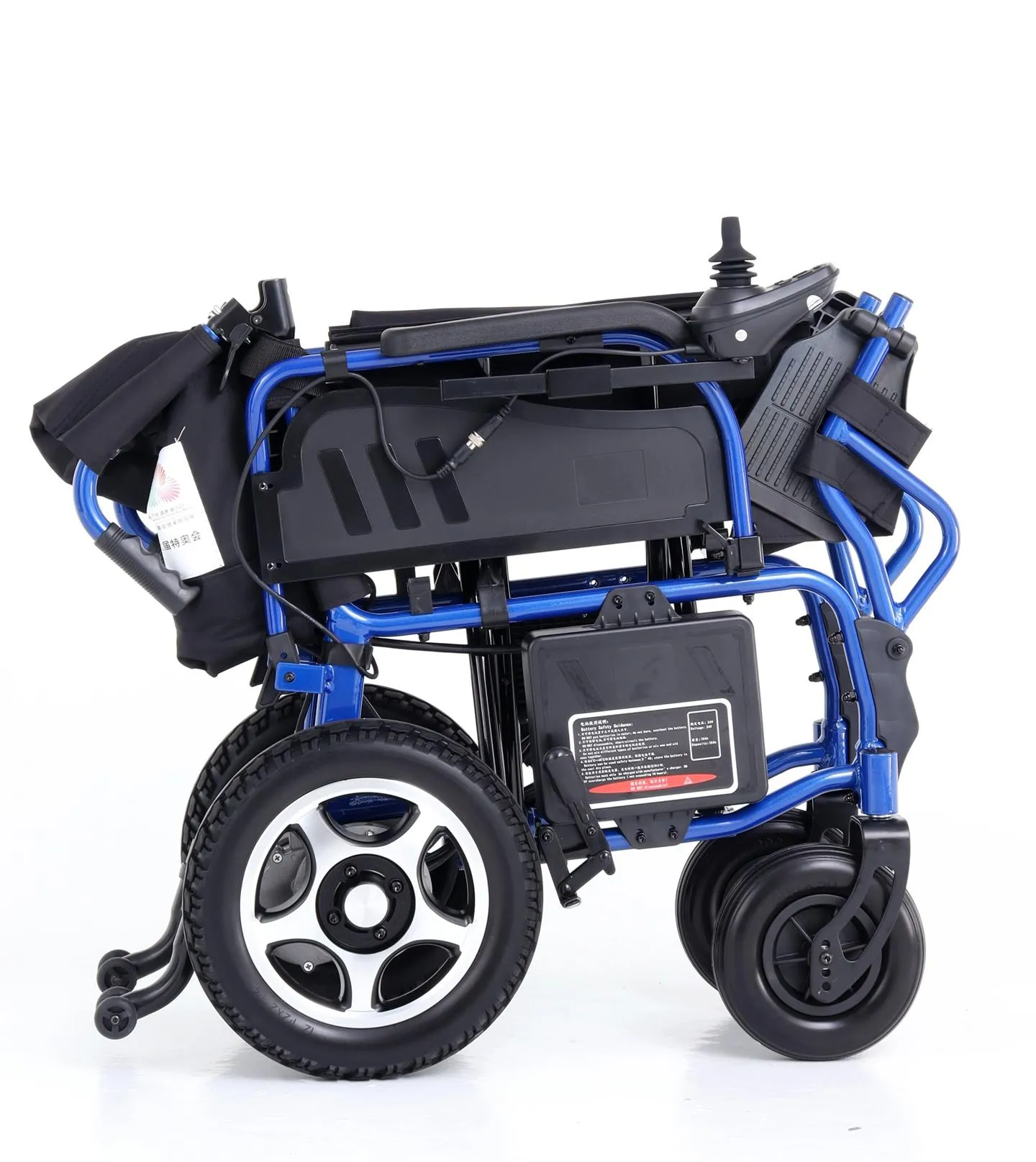 Foldable Aluminum Powered Electric Wheelchair with Solid Inflation-Free PU Tires and Steel Brake - Image 10