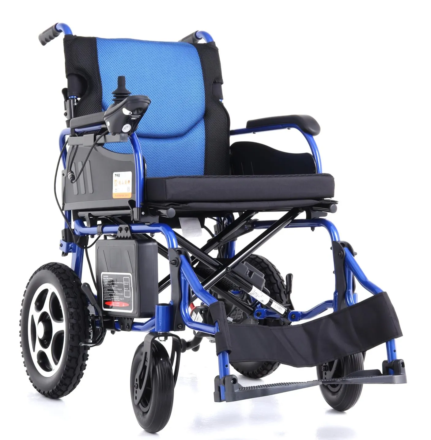 Foldable Aluminum Powered Electric Wheelchair with Solid Inflation-Free PU Tires and Steel Brake - Image 2