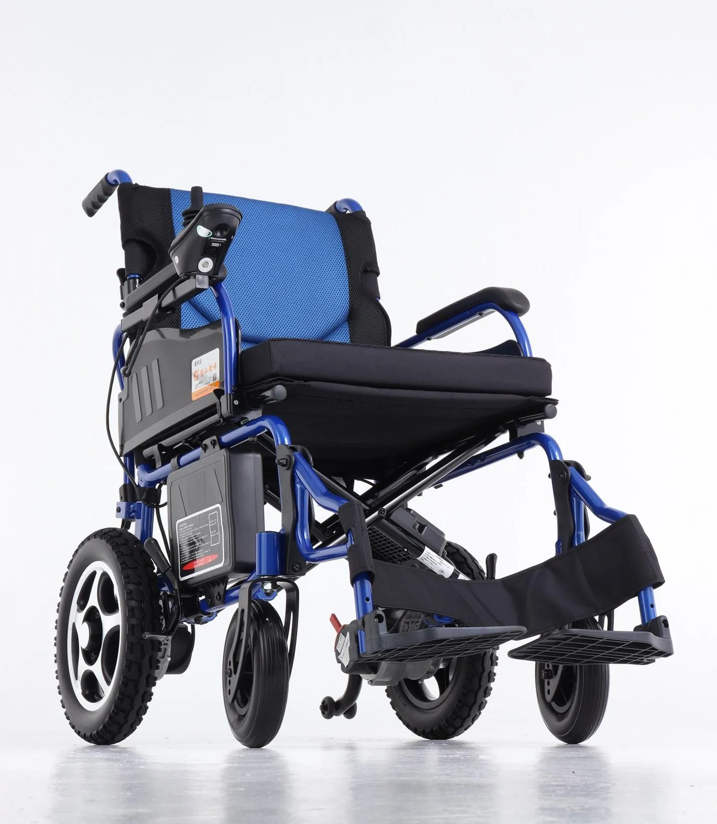 Foldable Aluminum Powered Electric Wheelchair with Solid Inflation-Free PU Tires and Steel Brake - Image 3