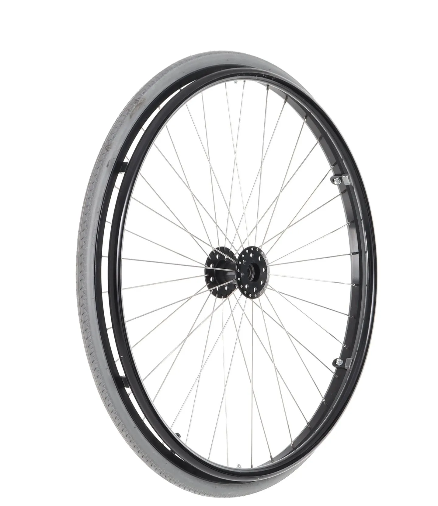 26‑Inch Sport Wheelchair Replacement Rear Wheel, Pneumatic Rubber Tire, Steel Spokes, Aluminum Hand‑Rim & Hub, Deep Groove Ball Bearing - Image 2