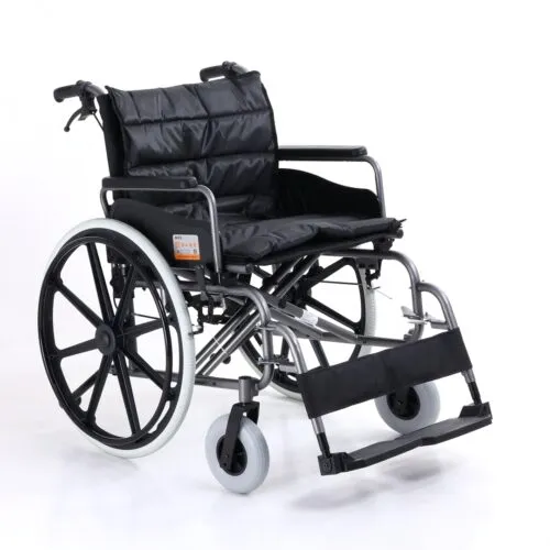 Bariatric Self‑Propelled Wheelchair, Extra‑Wide 22.0 inch Seat, Flip‑Back Armrests, Detachable Swing‑away Footrests, Heavy‑Duty Folding Mobility Chair