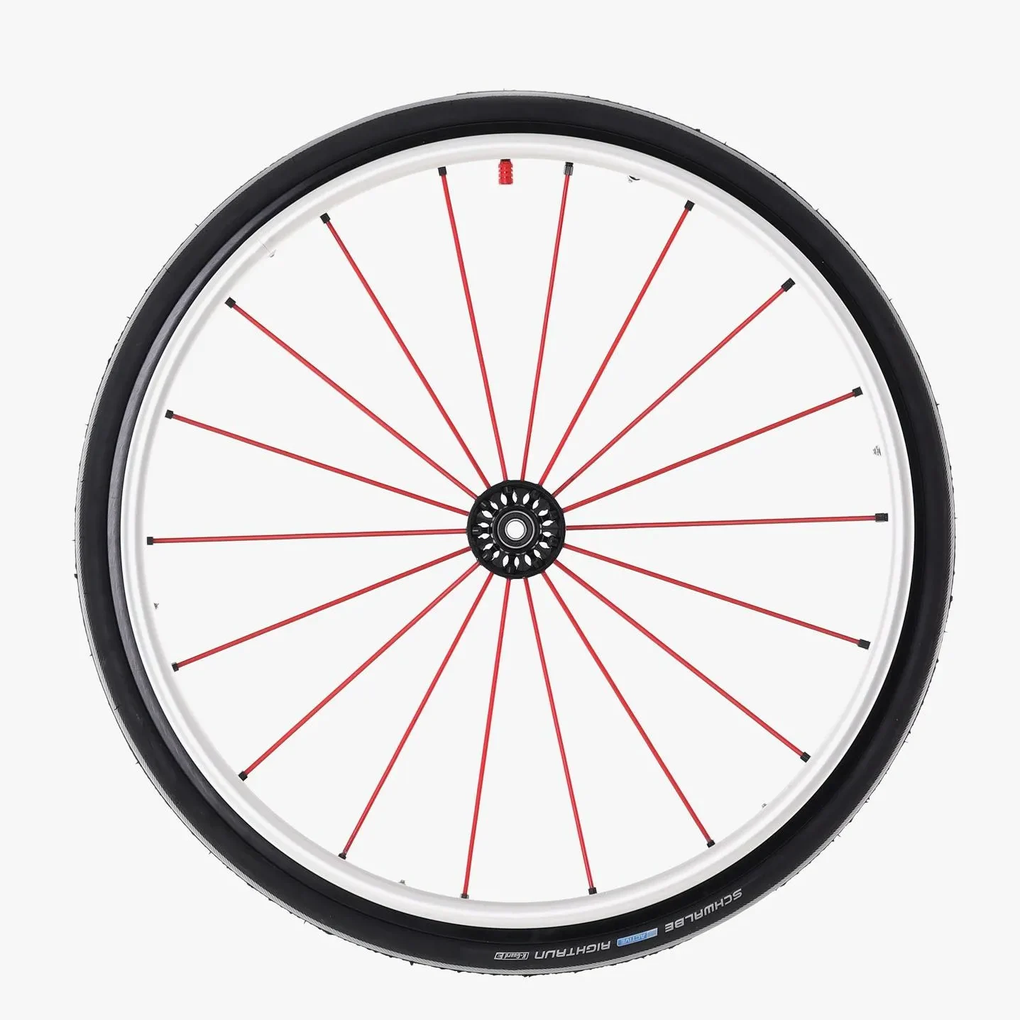 26‑Inch Wheelchair Replacement Rear Wheel, Carbon Fiber Spokes & Rim, Pneumatic Rubber Tire, Aluminum Hand‑Rim & Hub, Deep Groove Ball Bearing