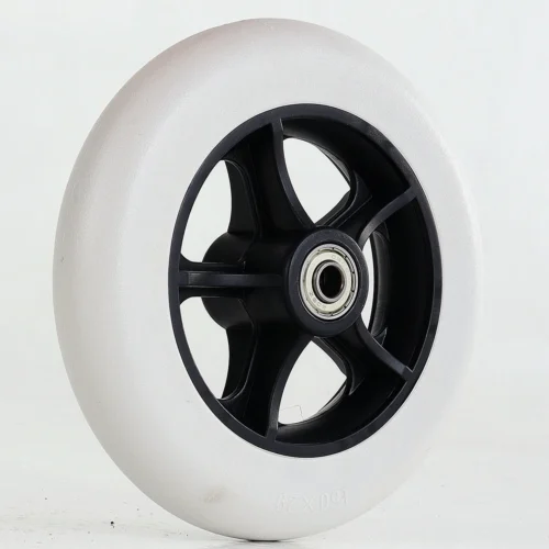 6 Inch Manual Wheelchair Replacement Caster Wheel, Solid PVC Tread, ABS Hub, 608 Ball Bearing