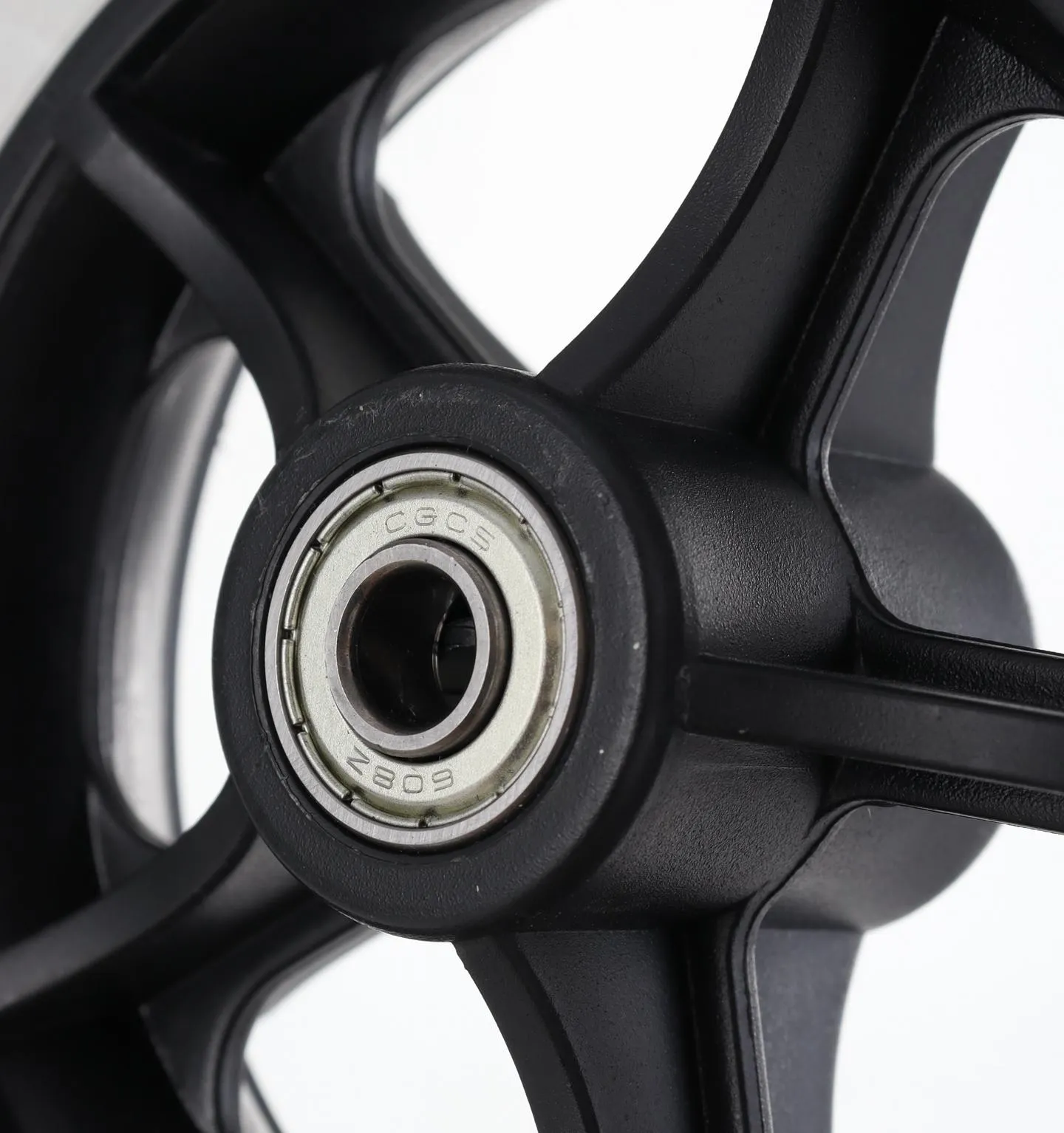 6 Inch Manual Wheelchair Replacement Caster Wheel, Solid PVC Tread, ABS Hub, 608 Ball Bearing - Image 4