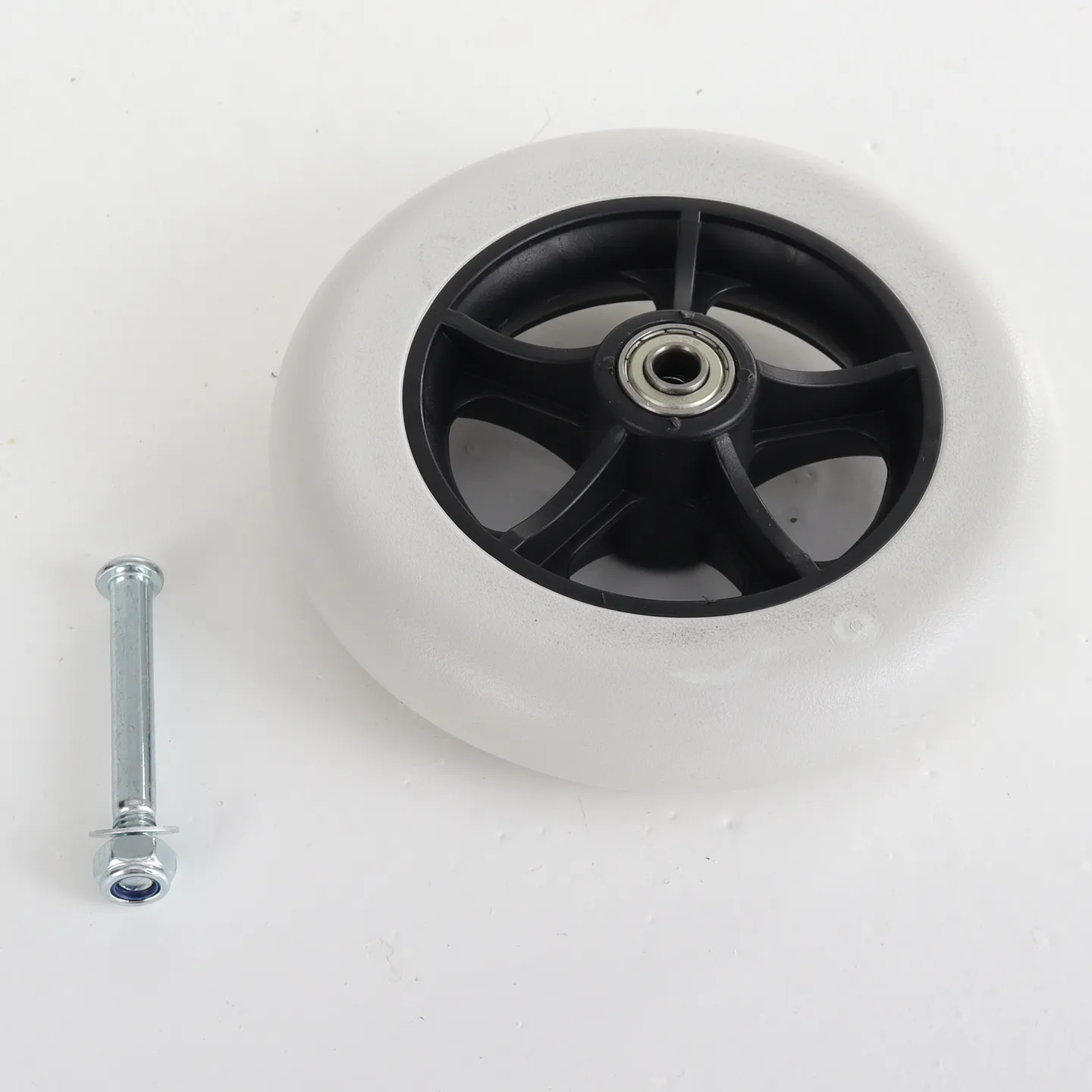 6 Inch Manual Wheelchair Replacement Caster Wheel, Solid PVC Tread, ABS Hub, 608 Ball Bearing - Image 5