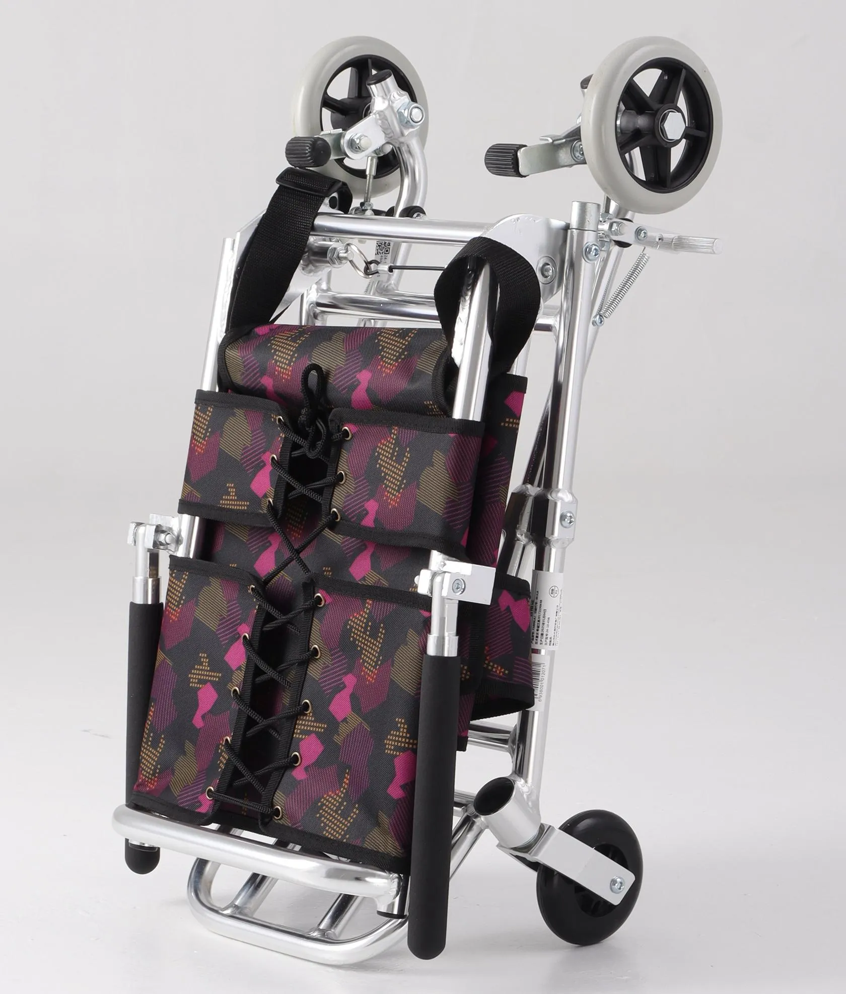 Portable 5.9KG Folding Aluminum Boarding Wheelchair, Pattern Oxford Fabric, 100KG Max Load, Super‑Narrow 380mm, Foot‑Operated Brake for Airport & Travel - Image 7
