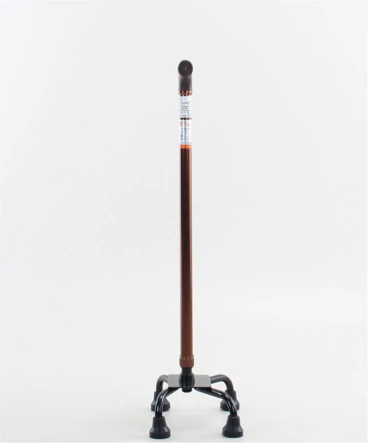 Adjustable Aluminum Low Base Quad Walking Cane, 10 Height Levels, ABS Handle, Powder Coated Steel Base, Rubber Tip with Steel Insert - Image 2