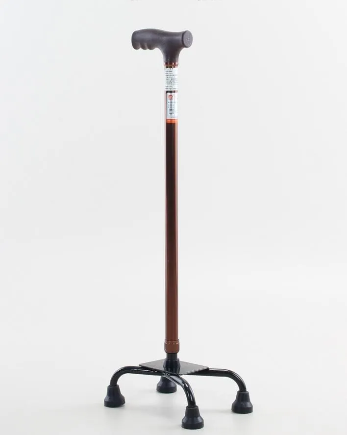 Adjustable Aluminum Low Base Quad Walking Cane, 10 Height Levels, ABS Handle, Powder Coated Steel Base, Rubber Tip with Steel Insert - Image 3
