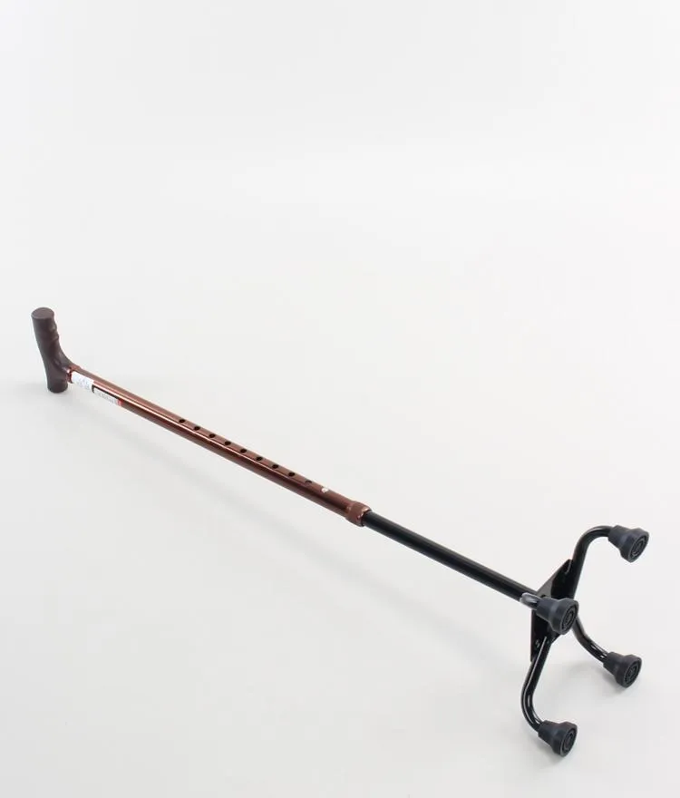 Adjustable Aluminum Low Base Quad Walking Cane, 10 Height Levels, ABS Handle, Powder Coated Steel Base, Rubber Tip with Steel Insert - Image 5