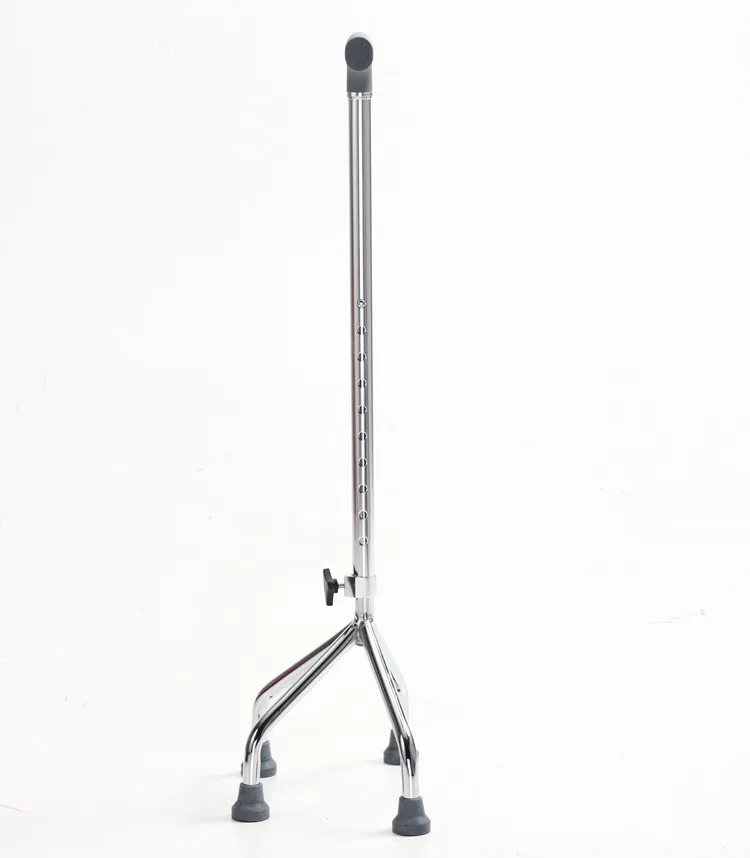 Aluminum Quad Cane with Offset Handle — Adjustable Height Walking Stick with Laser-Welded Steel Base & Anti-Slip Rubber Tips - Image 3